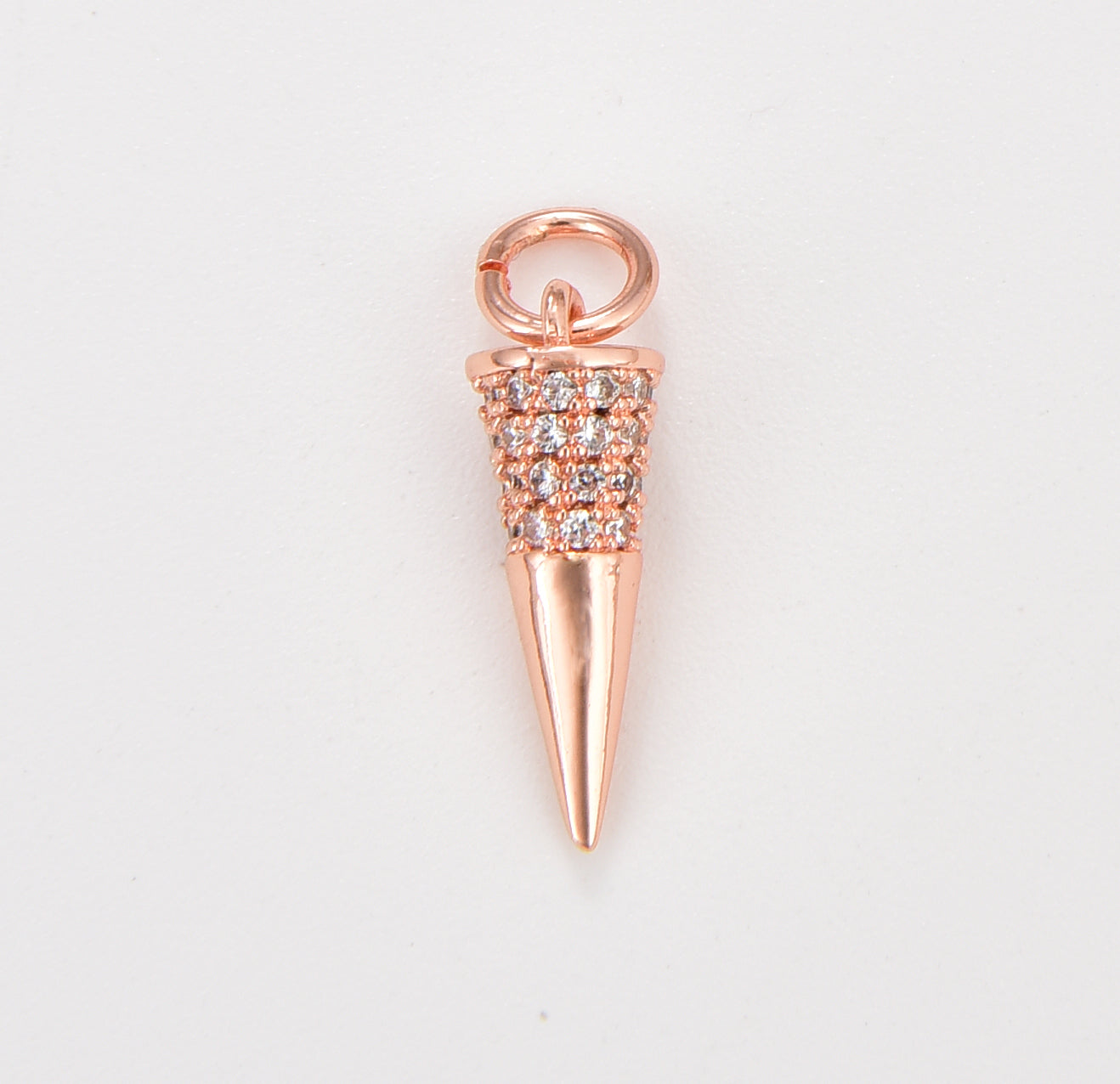 Mini Spike CZ Micro Pave Charm Pendant, Spike Pendant, Spike Charm, Mini Spike Charms, Spike, Cubic Zirconia, Charm, 18x5mm, CP1087