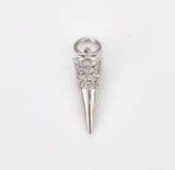 Mini Spike CZ Micro Pave Charm Pendant, Spike Pendant, Spike Charm, Mini Spike Charms, Spike, Cubic Zirconia, Charm, 18x5mm, CP1087