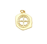 Large Gold Cross Charm Pendant, Holy Cross Gold Charm Pendant, 18k Gold Cross Charm, Cross Pendant, 30x25mm, CP1094