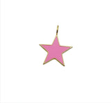 18K Gold Filled Pink Enamel Star Charm, Star Charm, Star Pendant, Enamel Charms, Star Necklace, Small/Medium/Large, 15/25/35mm, CP1101