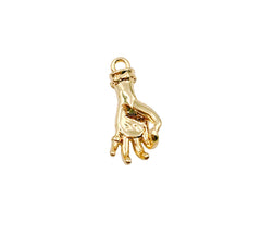 OK Hand Sign Charm Pendant, 18K Gold Hand Sign Charm, Hand Gesture Charm, Ok Hand Sign Charm, Hand Sign Charm, 19x9mm, CP1114