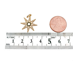 Starburst Charm Pendant, 18K Gold CZ Micro Pave Starburst Pendant, Star Charm, Star Pendant, Star Necklace, 20mm, CP1122