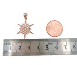Starburst Charm Pendant, CZ Micro Pave Starburst Pendant, Star Charm, Star Pendant, Star Necklace, Cubic Zirconia, 19mm, CP1125