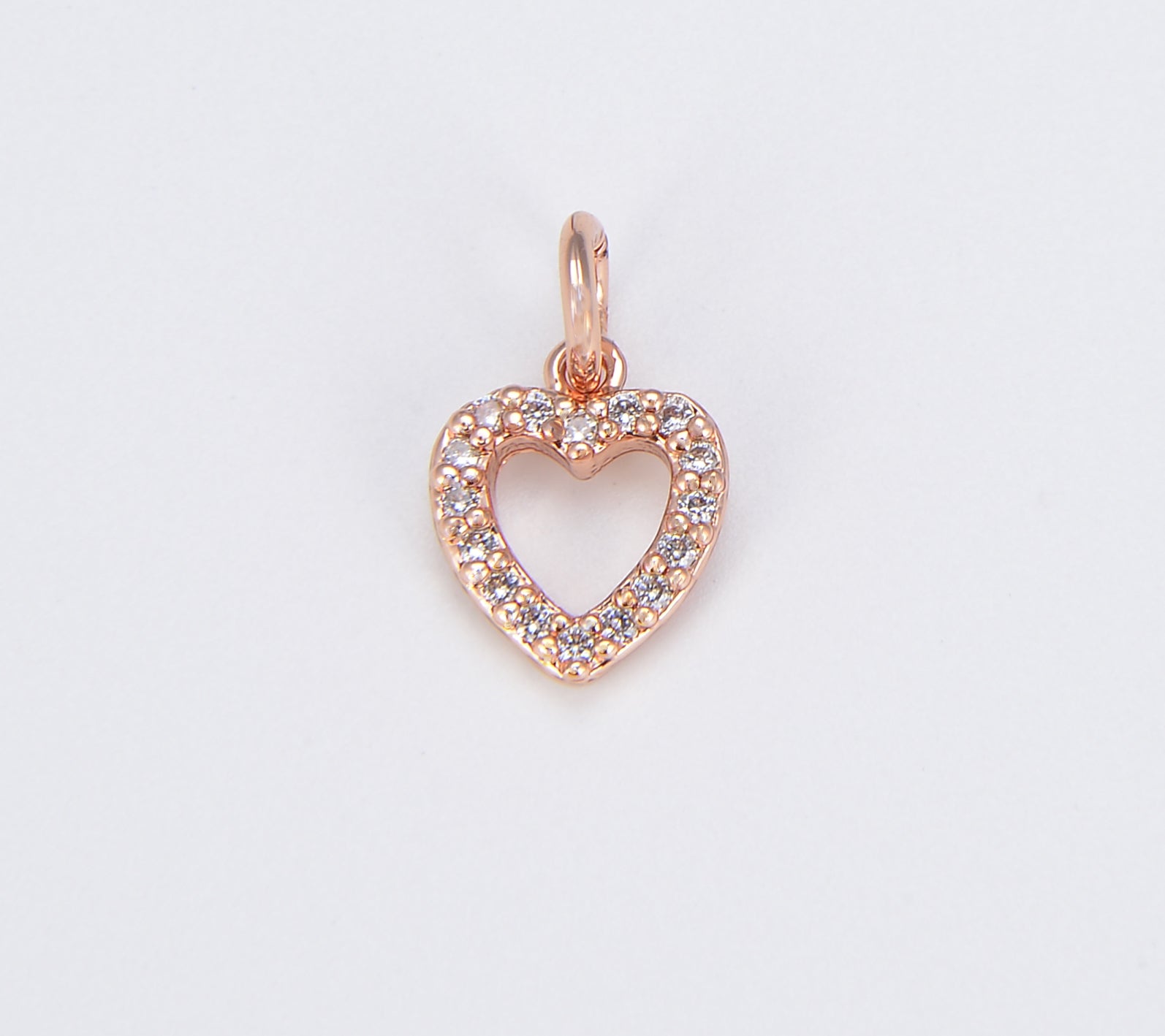 Heart Charm Pendant, 18K Gold CZ Micro Pave Heart Pendant, Heart Charm, Heart Pendant, Heart Necklace, Cubic Zirconia, 11x9mm, CP1134