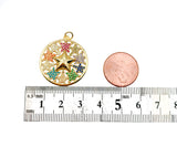 Colored CZ Star Charm Pendant, 18K Gold CZ Micro Pave Star Pendant, Star Necklace, Star Charm, Star Pendant, 26mm, CP1152