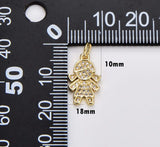 18K Gold Filled Girl Charm Pendant, Cubic Zirconia Micro Pave Girl Pendant, Kids Charm, Cubic Zirconia, Charm Necklace, 15x10mm, CP1181A