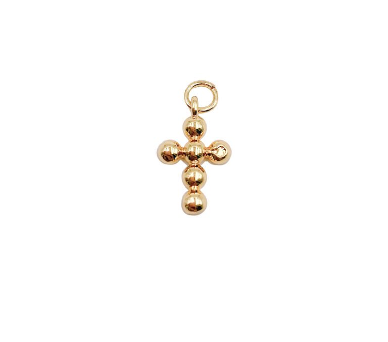 22K Gold Filled Cross Charm, Plain Faith Crucifix Pendant Religious Jewelry for Necklace Making Supplies, Cross Pendant, 10mm, CP1183