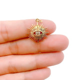 24K Gold Filled Micro Pave Evil Eye Charm, CP1193