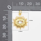 18K Gold Filled Evil Eye Sunburst Charm, Boho Charm, Evil Eye Charm Jewelry, Greek Eye Charm for Necklace Bracelet Making Supply 21x19mm, CP1193