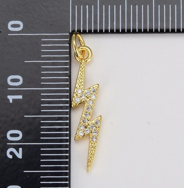 18K Gold Filled Dainty Lightning Charm Pendant, CP1197