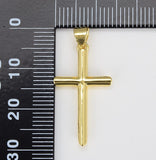 18K Gold Filled Simple Classic Cross Charm, CP1204A