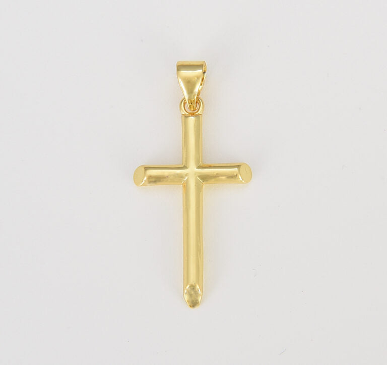 18K Gold Filled Simple Classic Cross Charm, CP1204