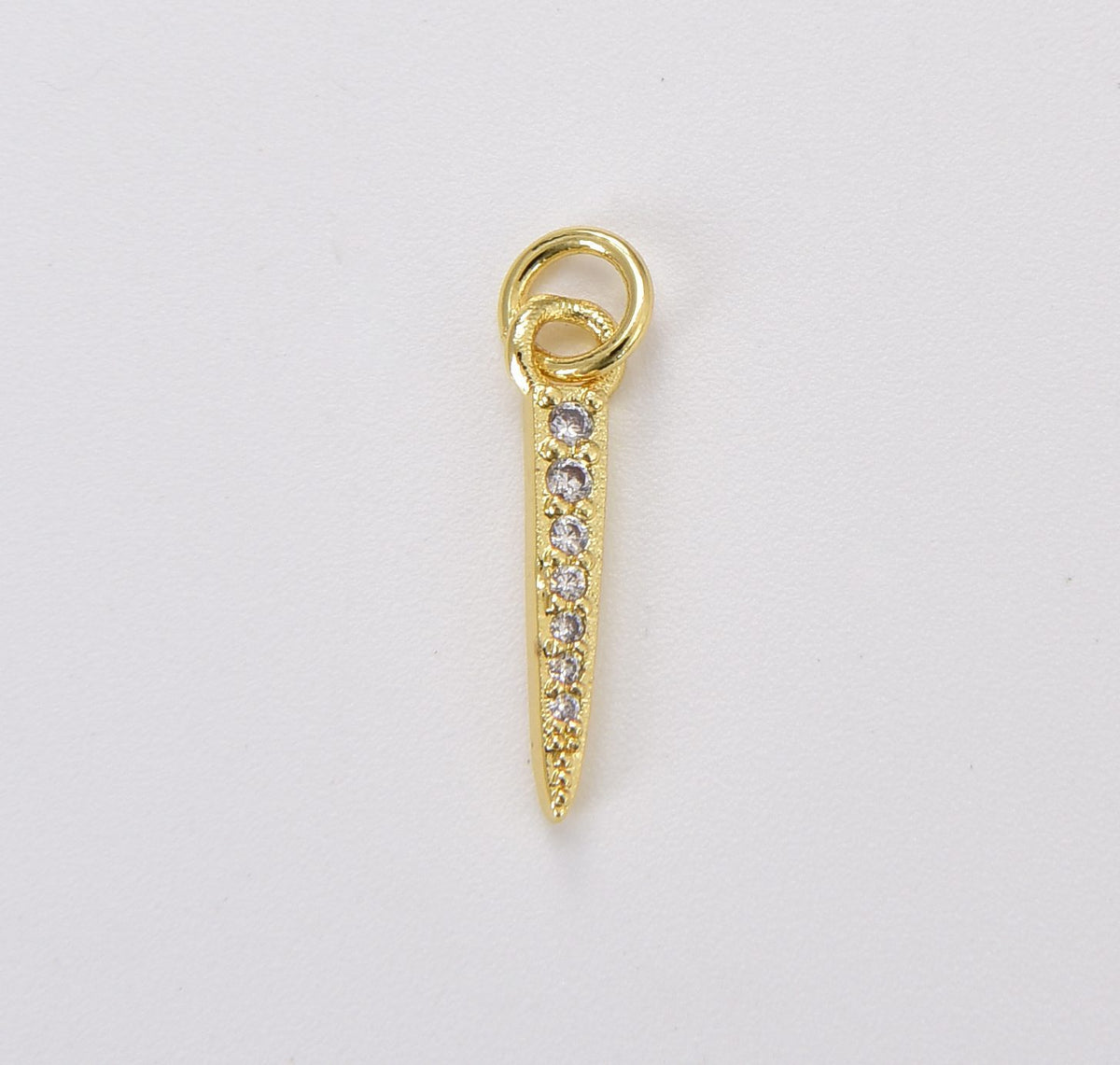 18K Gold Filled Dainty Gold Spike Charms Drop Pendant Stud Charm Minimalist Jewelry Supply Findings for Necklace Components, 19X5mm, CP1205