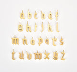 18K Gold Filled Personalized Gothic Initial Letter Charm Necklace, CP1209