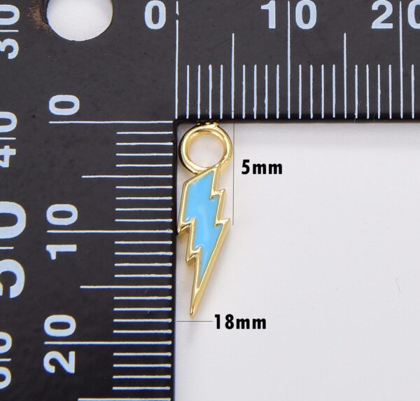 14K Gold Filled Bolt Enamel Thunder Lightning Charm Sign Pendant Different Colors Bolt Charm 18x5mm CP1212