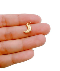 18K Gold Filled Crescent Moon Charm Pendant for DIY Jewelry Making 12x8mm CP1218