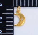 18K Gold Filled Crescent Moon Charm Pendant for DIY Jewelry Making 12x8mm CP1218