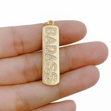 14K Gold Filled Micro Pave Badass Word Charm, CP1221