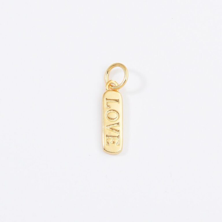 18K Gold Filled Dainty Mom Love Happy Fuck Words Pill Bar Charm Pendant, CP1224