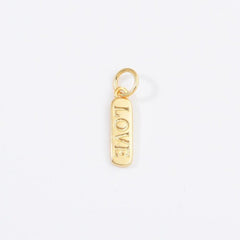 18K Gold Filled Dainty Mom Love Happy Fuck Words Pill Bar Charm Pendant, CP1224