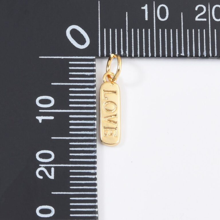 18K Gold Filled Dainty Mom Love Happy Fuck Words Pill Bar Charm Pendant, CP1224