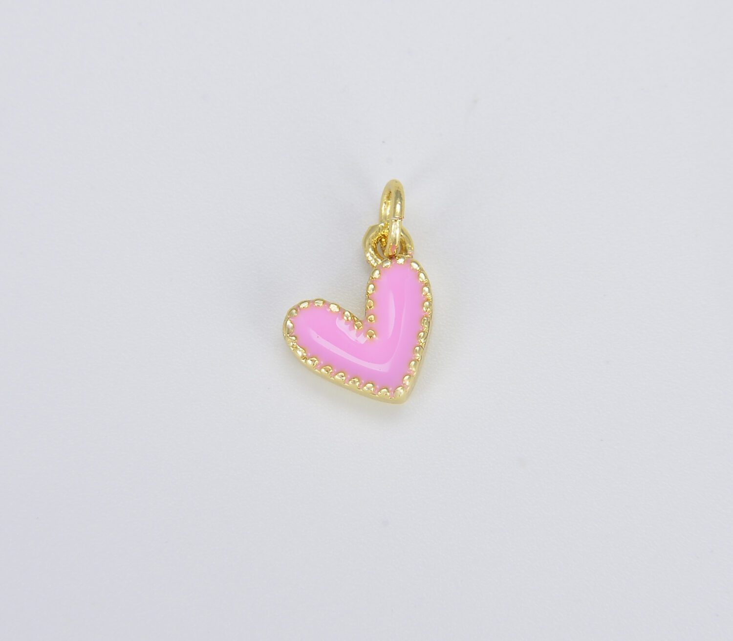 18K Gold Filled Cute Enamel Heart Charm Over Brass, Turquoise White Red Back Pink Heart Charm, Enamel Hearts, Heart Charm, 10mm, CP1225