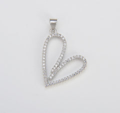 18K Gold Filled Large Heart Shape Pendant, Heart Charm, Heart Pave Pendant, 25x25mm, CP1227