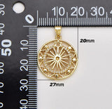 24K Gold Filled Celestial Cubic Star Of David Charm Gold Charm Pendant, Gold Filled CZ Charm Pendant, Cubic Zirconia Star Necklace Charm, CP1234