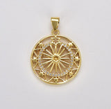 24K Gold Filled Celestial Cubic Star Of David Charm Gold Charm Pendant, Gold Filled CZ Charm Pendant, Cubic Zirconia Star Necklace Charm, CP1234