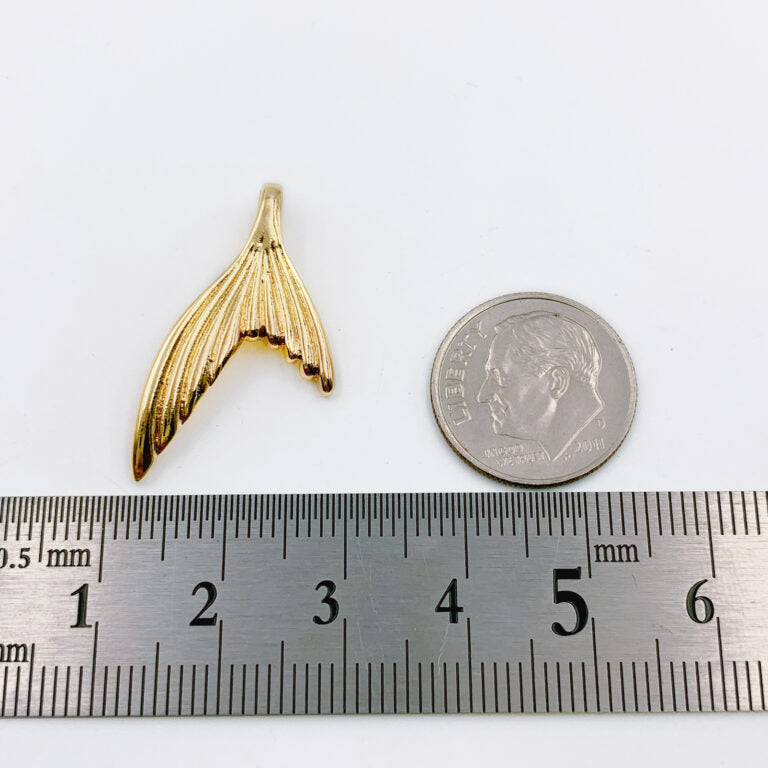 18K Gold Filled Mermaid Tail Charm, CP1235