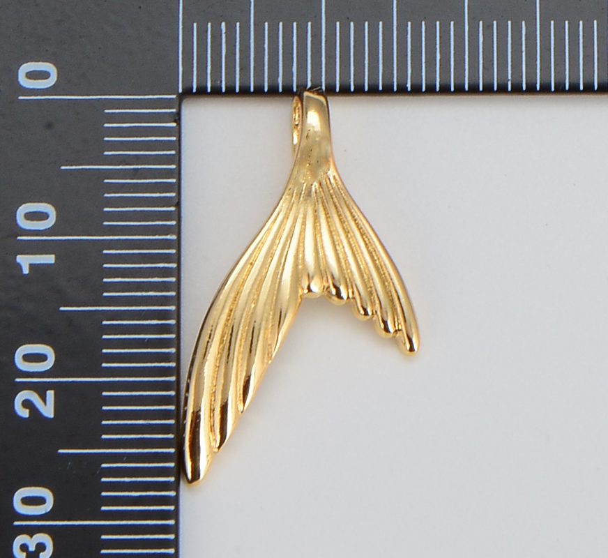 18K Gold Filled Mermaid Tail Charm, CP1235