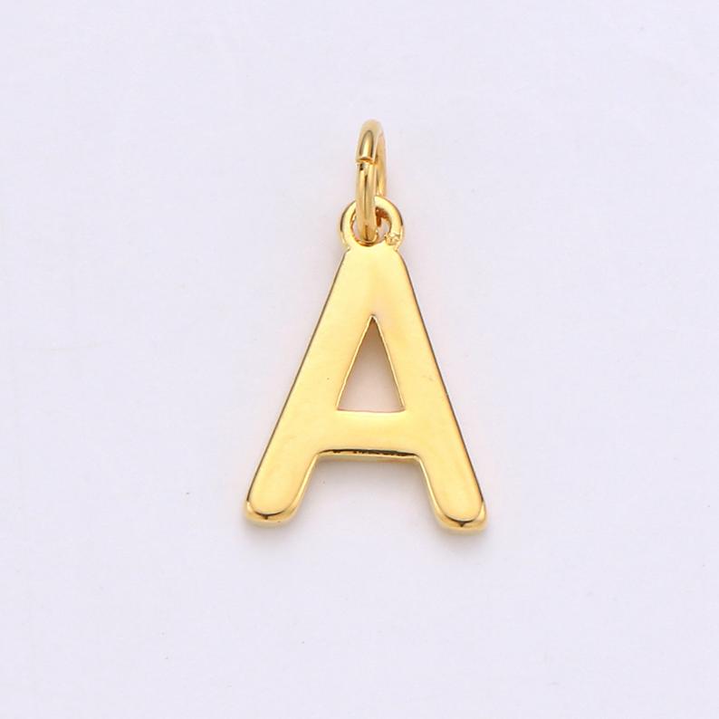 18K Gold Filled Personalized Initial Charm Initial Pendant, Letter Charm, Minimalist Alphabet Letter Charm, Monogram Charm Add On Charm, CP1242