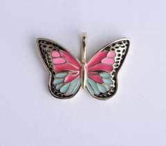 18K Gold Filled Enamel Monarch Butterfly Charm Pendant, CP1249