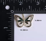 18K Gold Filled Enamel Monarch Butterfly Charm Pendant, CP1249