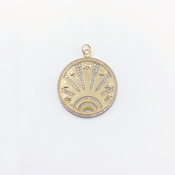 14K Gold Filled Lucky Coin Talisman Charm CP1251