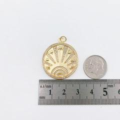 14K Gold Filled Lucky Coin Talisman Charm CP1251