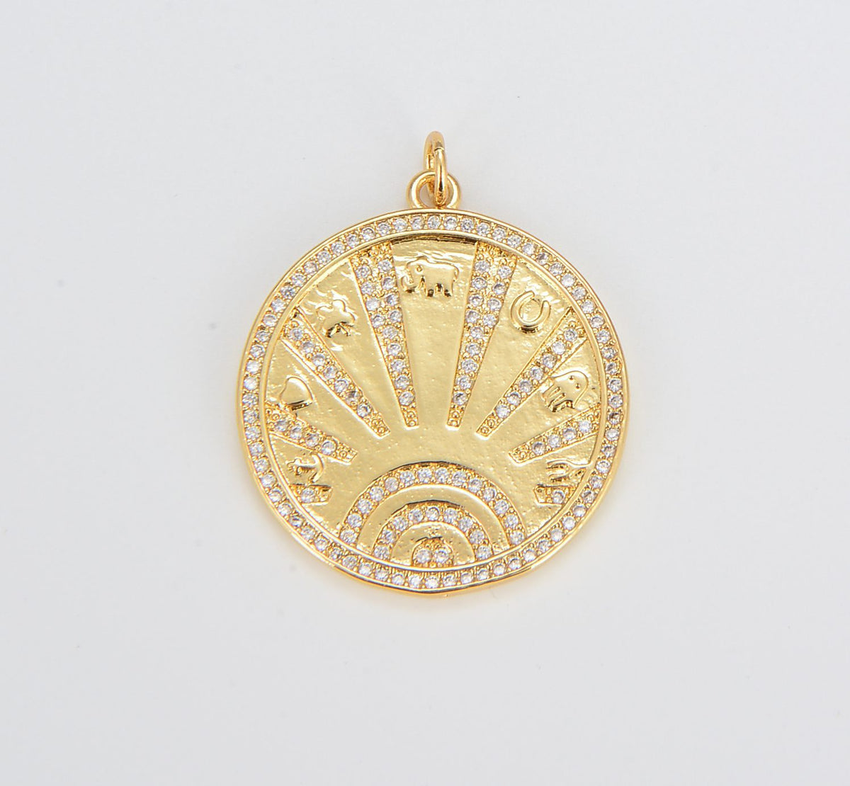 14K Gold Filled Lucky Coin Talisman Charm CP1251