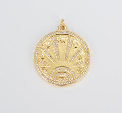 14K Gold Filled Lucky Coin Talisman Charm CP1251