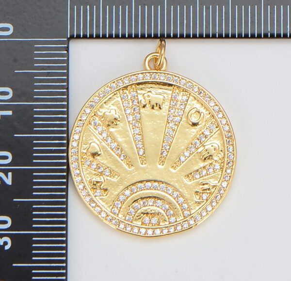 14K Gold Filled Lucky Coin Talisman Charm CP1251