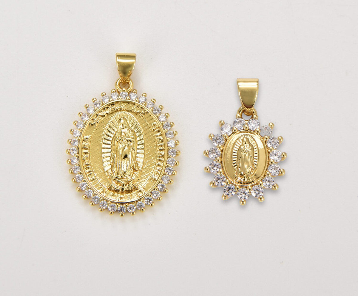 18K Gold Filled Virgin Mary Charm, CP1264