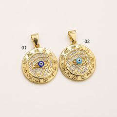 14K Gold Filled Eye Of Ra Pendant Egyptian symbol the Eye of Horus Ra Necklace Charm Blue Evil Eye Charm for Statement Necklace, CP1266