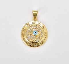 14K Gold Filled Eye Of Ra Pendant Egyptian symbol the Eye of Horus Ra Necklace Charm Blue Evil Eye Charm for Statement Necklace, CP1266