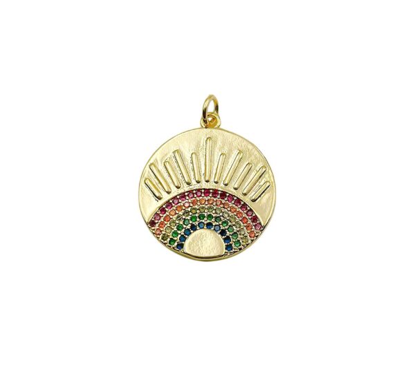 14K Gold Filled Sunburst Charm, 24x19mm, CP1279