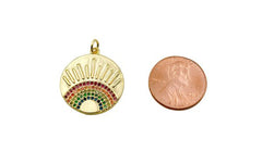 14K Gold Filled Sunburst Charm, 24x19mm, CP1279