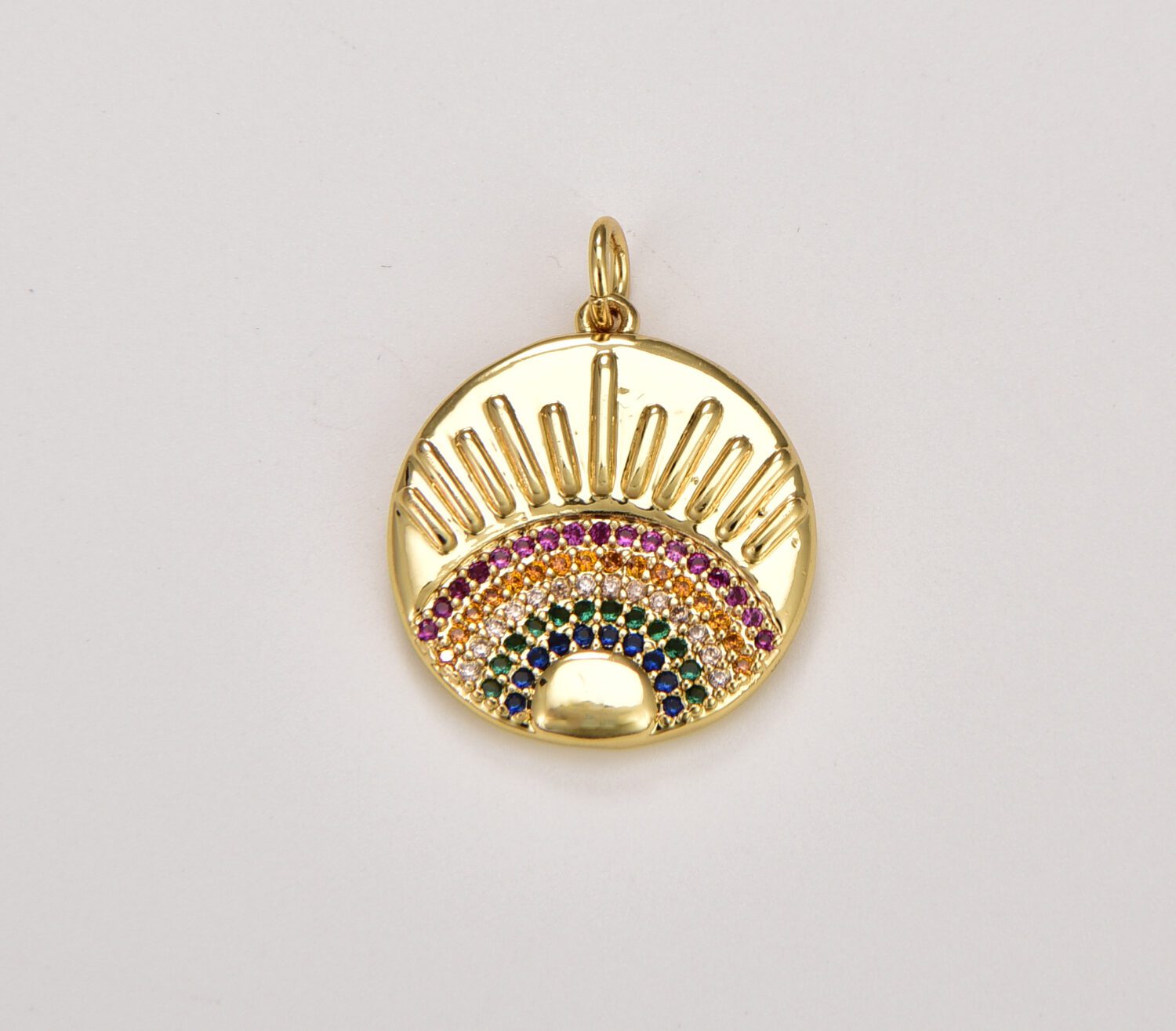 14K Gold Filled Sunburst Charm, 24x19mm, CP1279