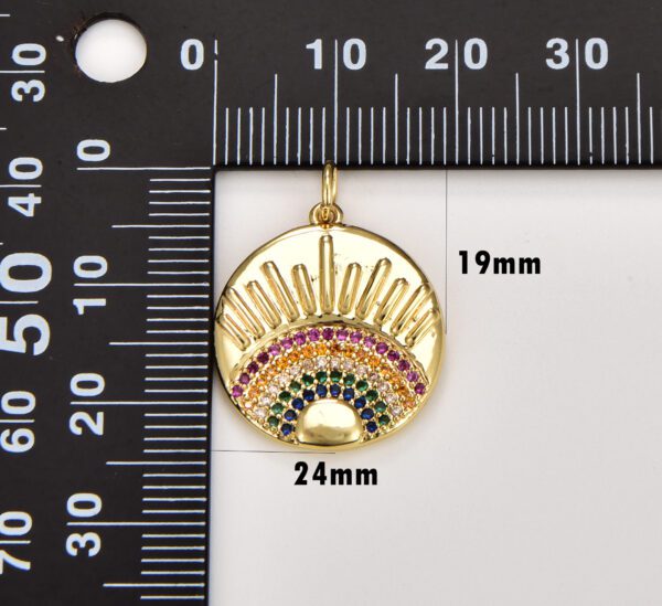 14K Gold Filled Sunburst Charm, 24x19mm, CP1279