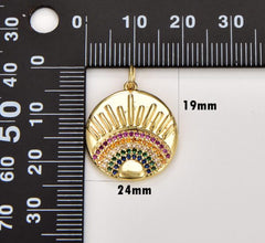 14K Gold Filled Sunburst Charm, 24x19mm, CP1279