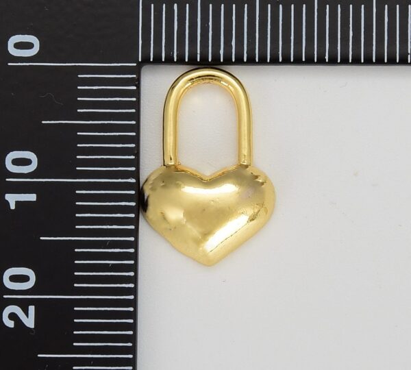 14K Gold Filled Micro Pave Padlock and Heart Lock Charm Pendant, CP1288