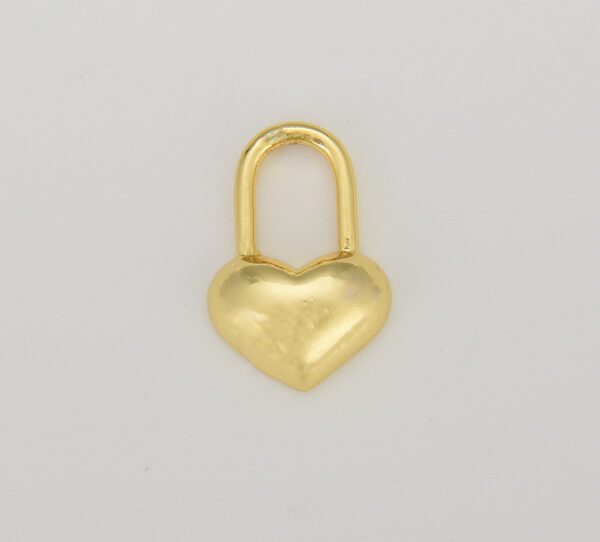 14K Gold Filled Micro Pave Padlock and Heart Lock Charm Pendant, CP1288