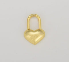 14K Gold Filled Micro Pave Heart Lock Charm Pendant, CP1289